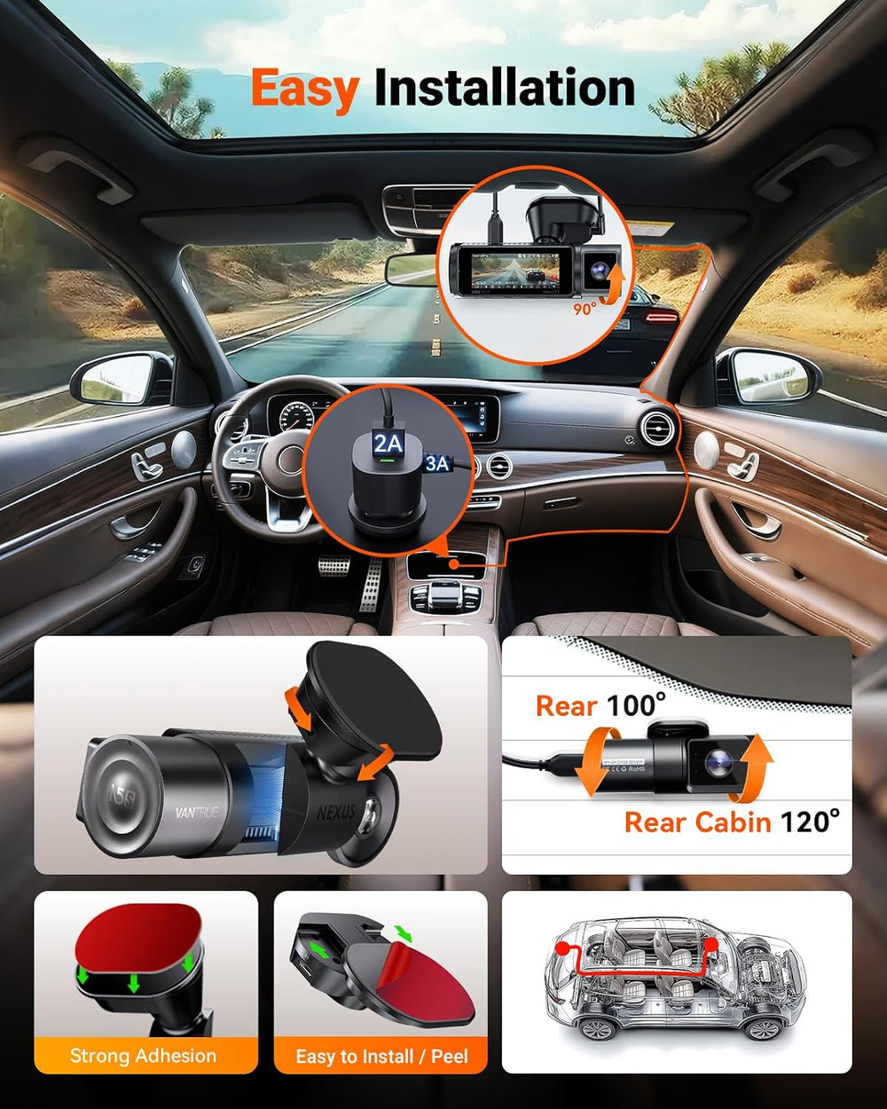 Vantrue N5S 4 Channel 360 Degree 2.7K Dash Cam