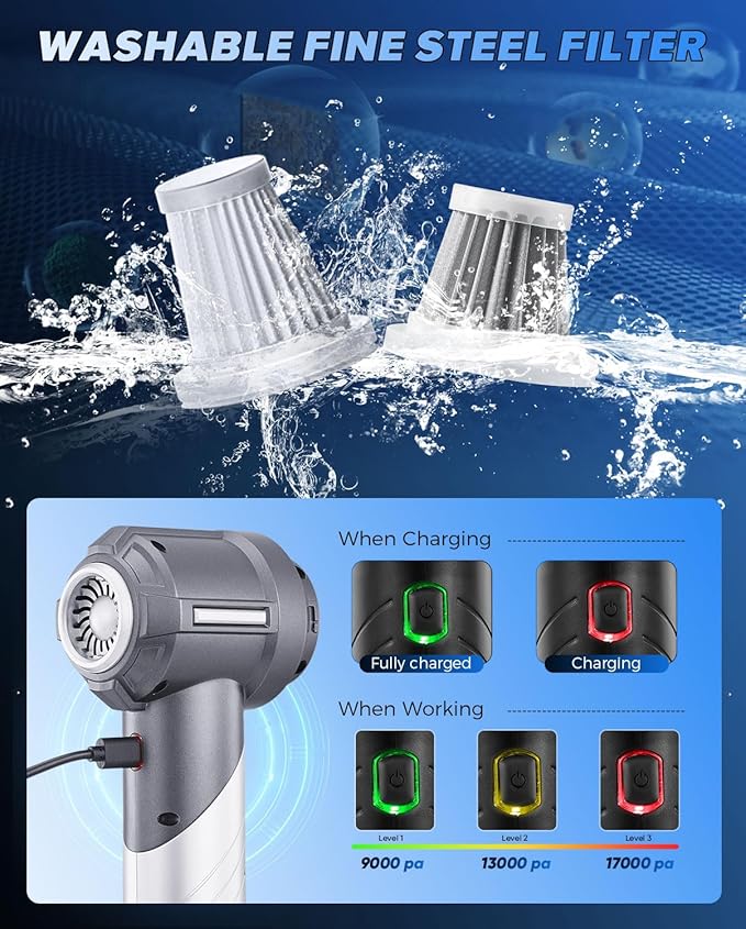 Saker Car Vacuum Portable Cordless, Foldable Mini Handheld Vacuum Cordless and