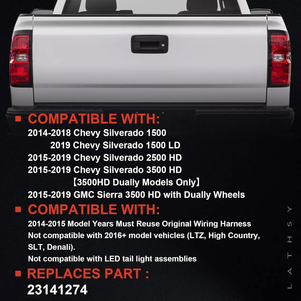 Tail Light Compatible With 2014-2019 Chevy Silverado 1500 2500 HD GMC Sierra ...