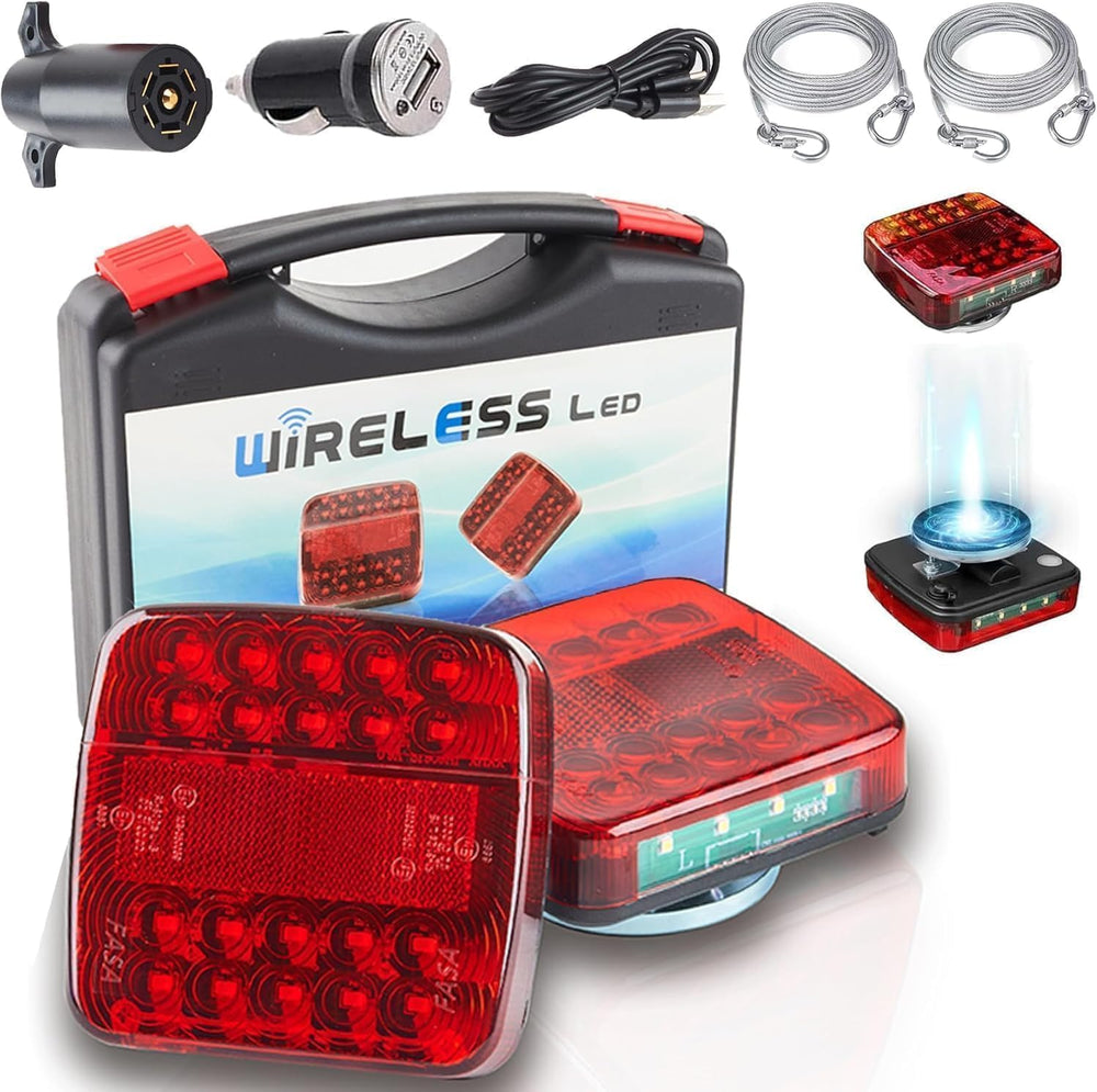 Wireless Trailer Lights, Magnetic Tow Light Kit w/USB-C