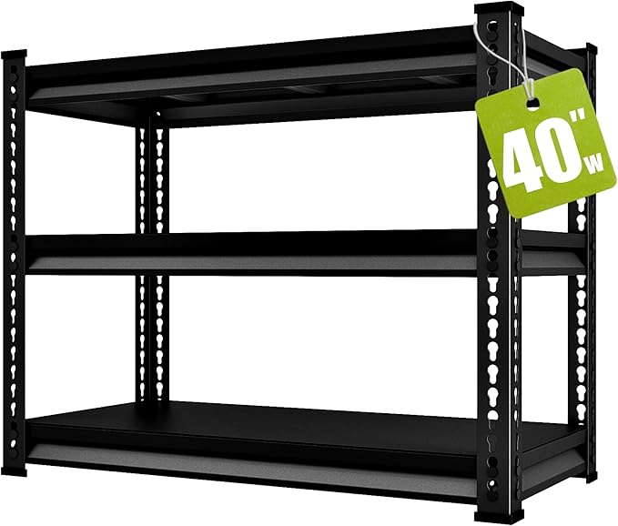 40" W Garage Shelving Heavy Duty, 1350LBS Loads Shelving Units and Stora...