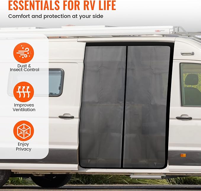 83''H x 59''W Van Bug Screen Side Door Sliding Door Window Co...