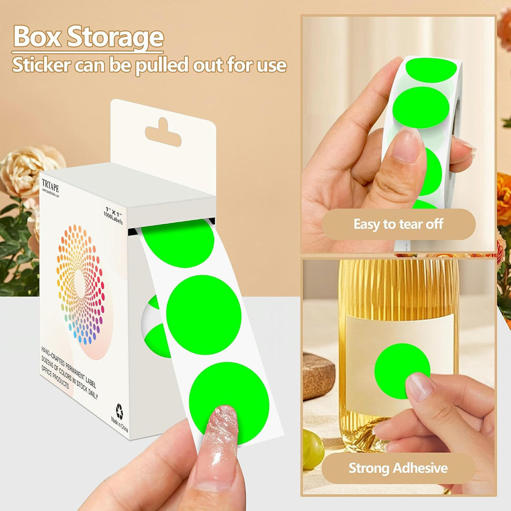 1 Inch Round Sticker Dot Stickers, 10000 Dot Labels in Dispenser Box