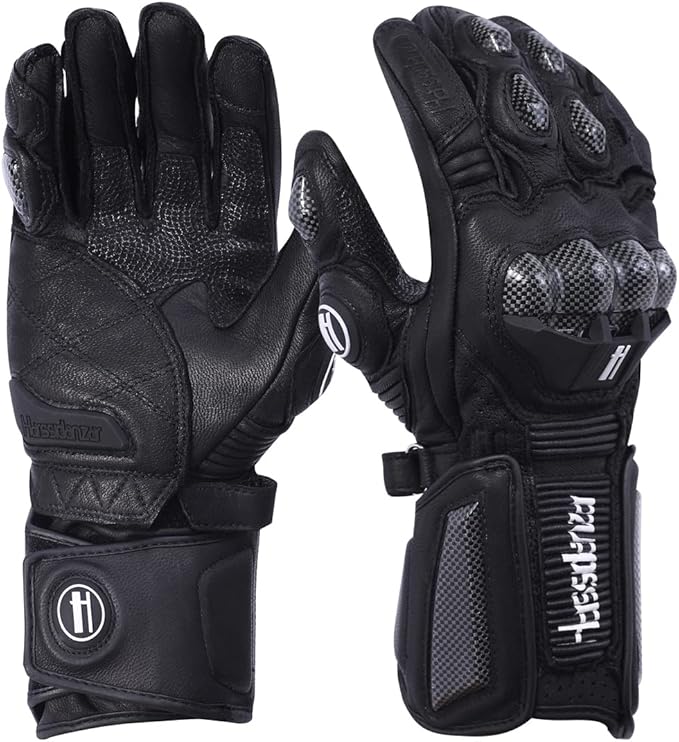 Harssidanzar Leather Motorcycle Gloves