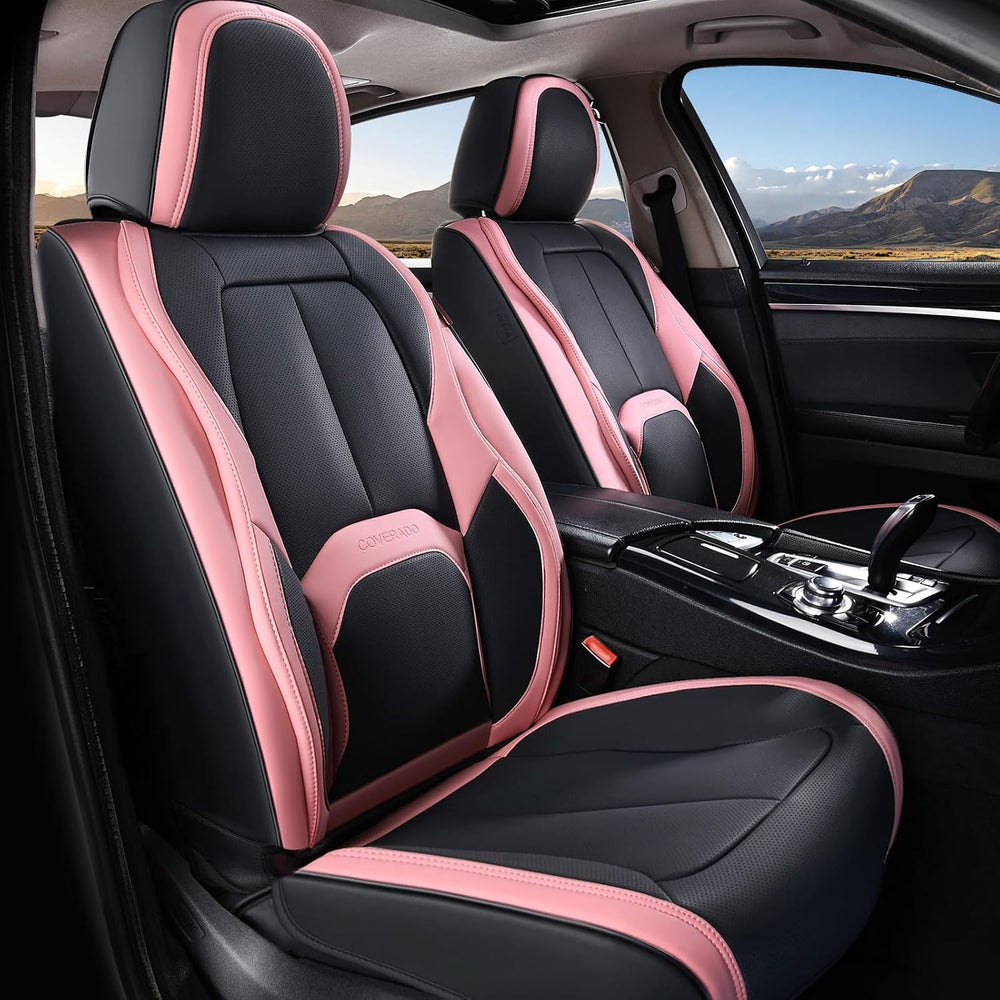 Coverado Car Seat Covers Full Set, Waterproof Nappa Leather Seat Covers for C...