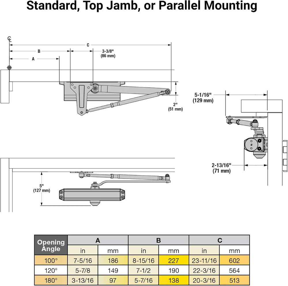 Brinks Commercial Aluminum Steel Hydraulic Door Closer Grade 1