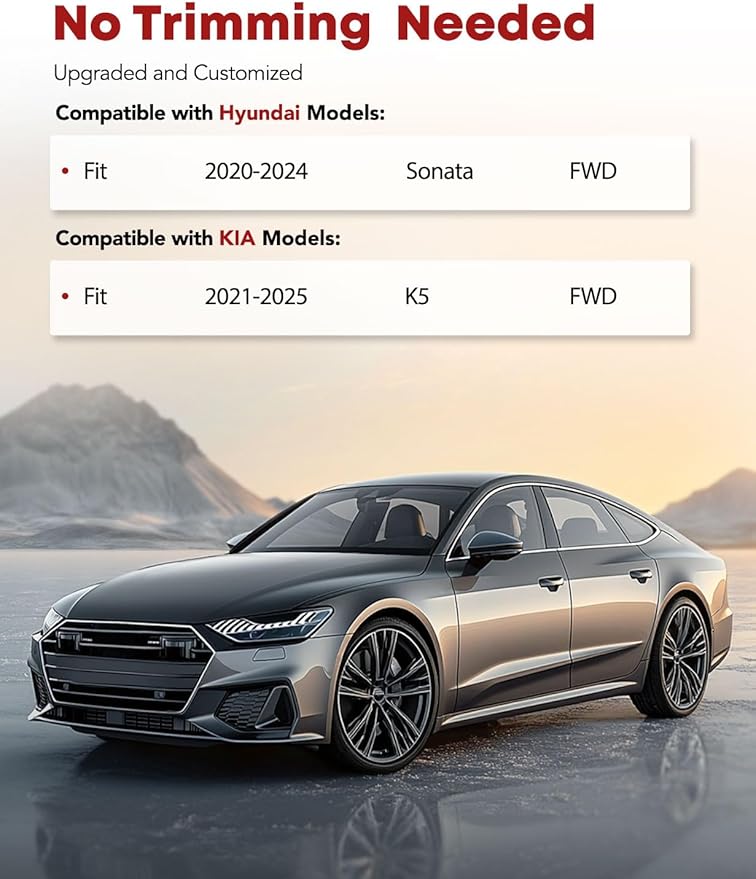 YHTAUTO Floor Mats Fit 2020-2024 Hyundai Sonata & 2021-2025 Kia K5 FWD