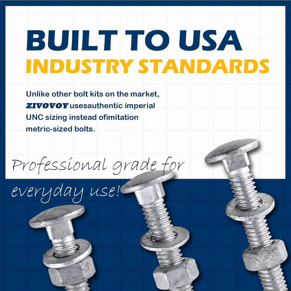 5/16" x 2-1/2"Hot Dip Galvanized Grade 307A Carriage Bolt Kit, 50 P...