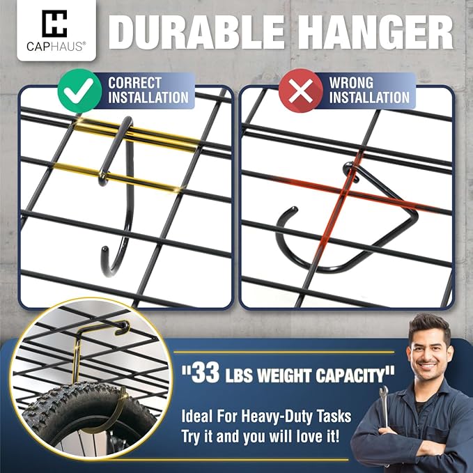 Fencer Wire 72 in. W x 18 in. D Wall Mounted Garage Wall Shelving w/ 4 Hooks