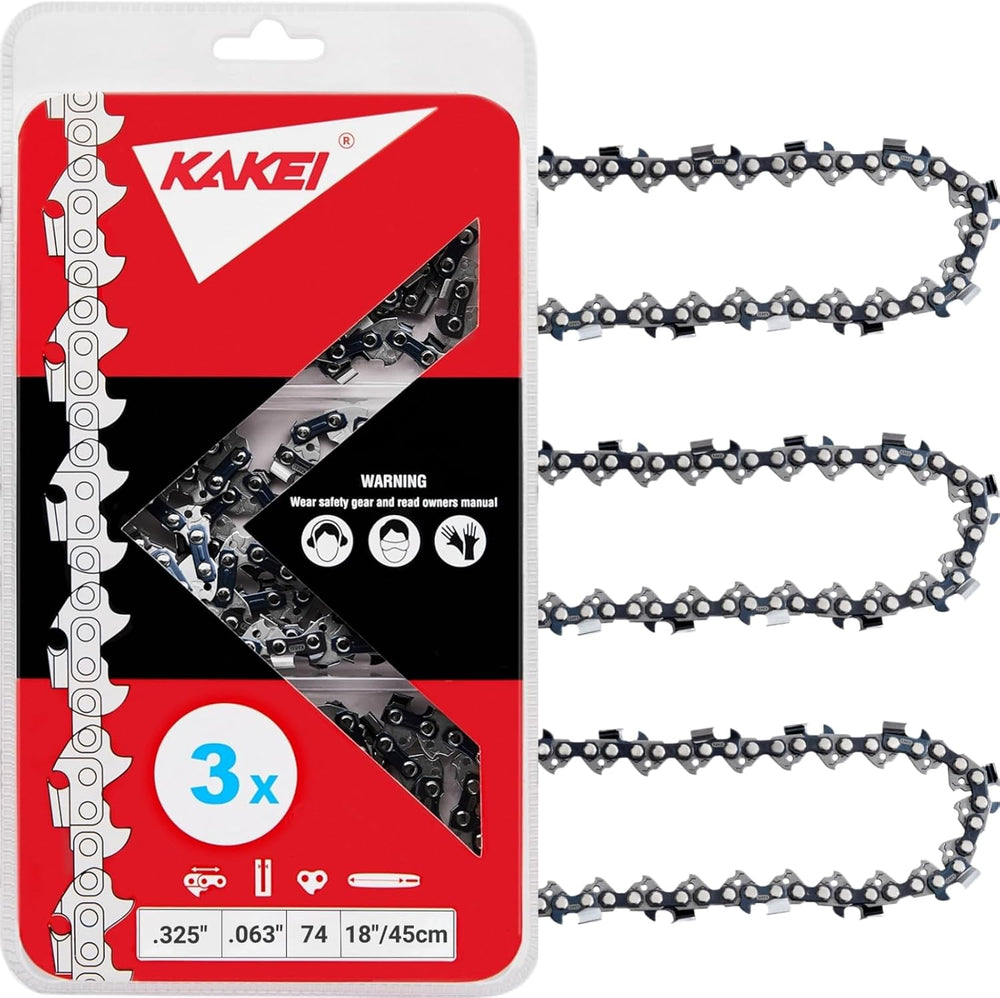 KAKEI Chainsaw Chain 18 Inch .325" Pitch .063" Gauge 74 Drive Links...