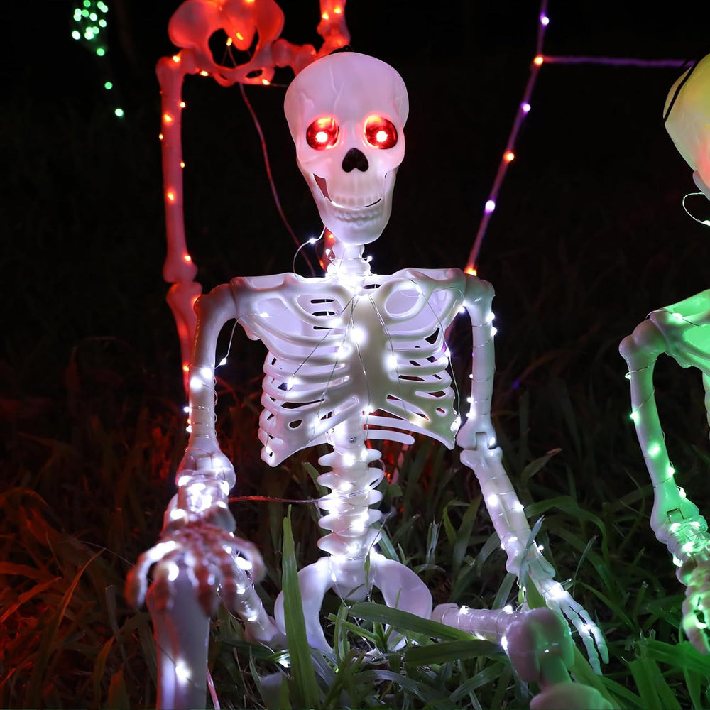 Halloween Decorations Outdoor Skeletons Set - 2 Pack 36" (90cm) Light Up...
