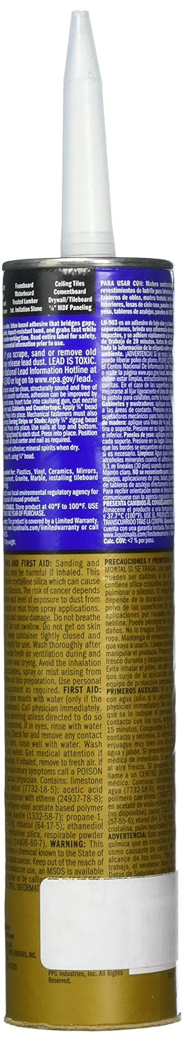 Liquid Nails LN-903 6 Pack Heavy Duty Construction Adhesive, Tan