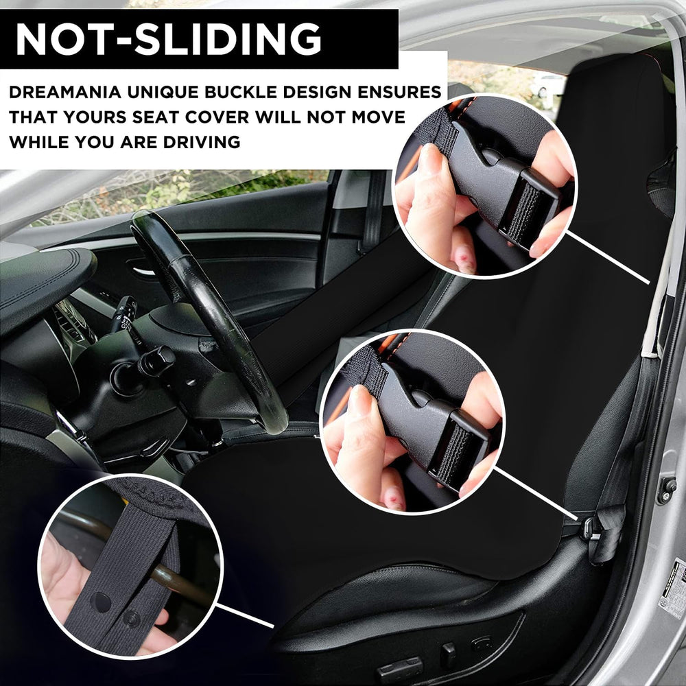Neoprene Waterproof Car Seat Cover, Black 2pcs, Non-Slip