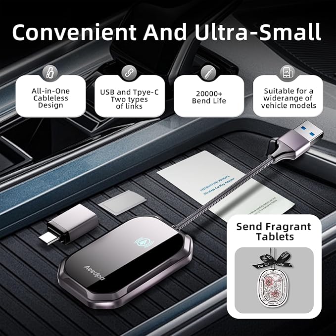 Wireless Android Auto CarPlay Adapter, Touch Connection
