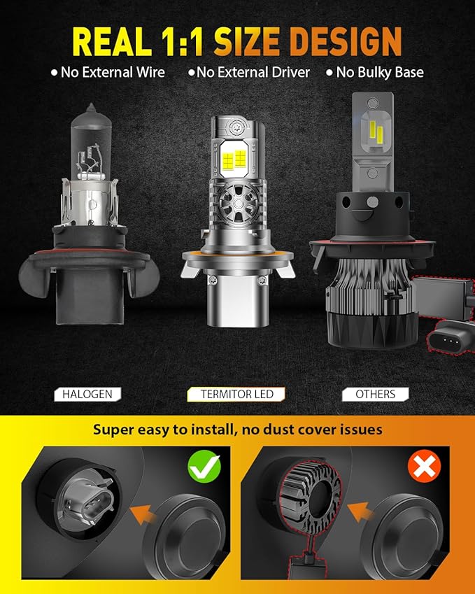 Latest H13/9008 Light Bulbs Hi/Low Beam, 60000LM 1000% Super Brighter, 70000+...