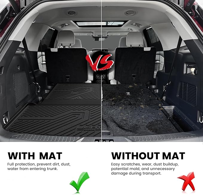 LASFIT Trunk & Backrest Mat for Ford Explorer 2020-2025, Custom Fit All W...