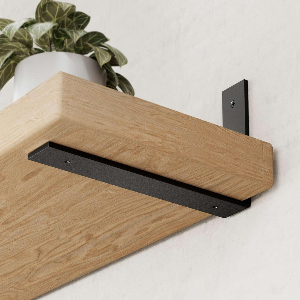 6-Pack Heavy Duty 12-Inch Black Shelf Brackets, L Shelf Bracket 12 Inch for F...