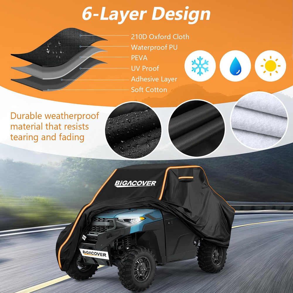 UTV Cover 2 Seater for Polaris Ranger/Can-Am Traxter/General XP 1000 | 210D O...