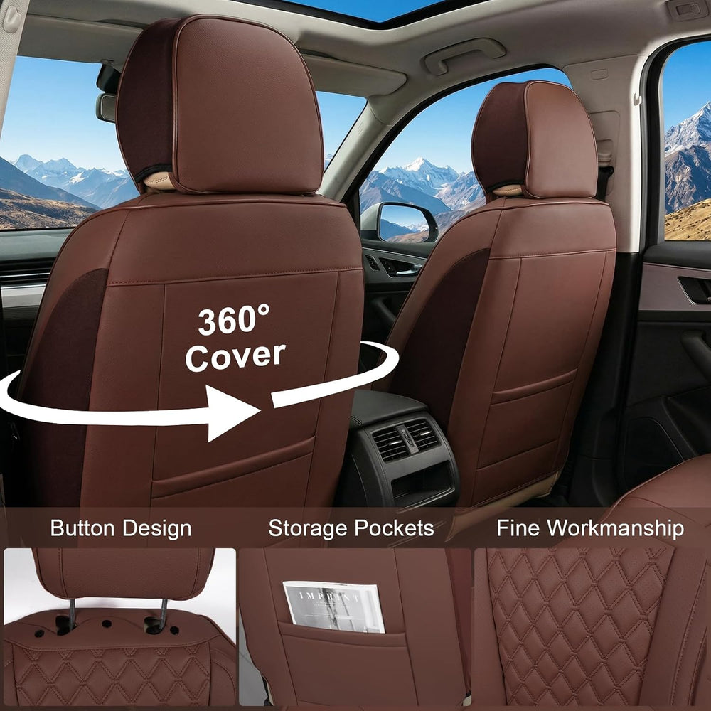 Car Seat Covers, Premium Nappa Leather Seat Covers for Car, Full Set