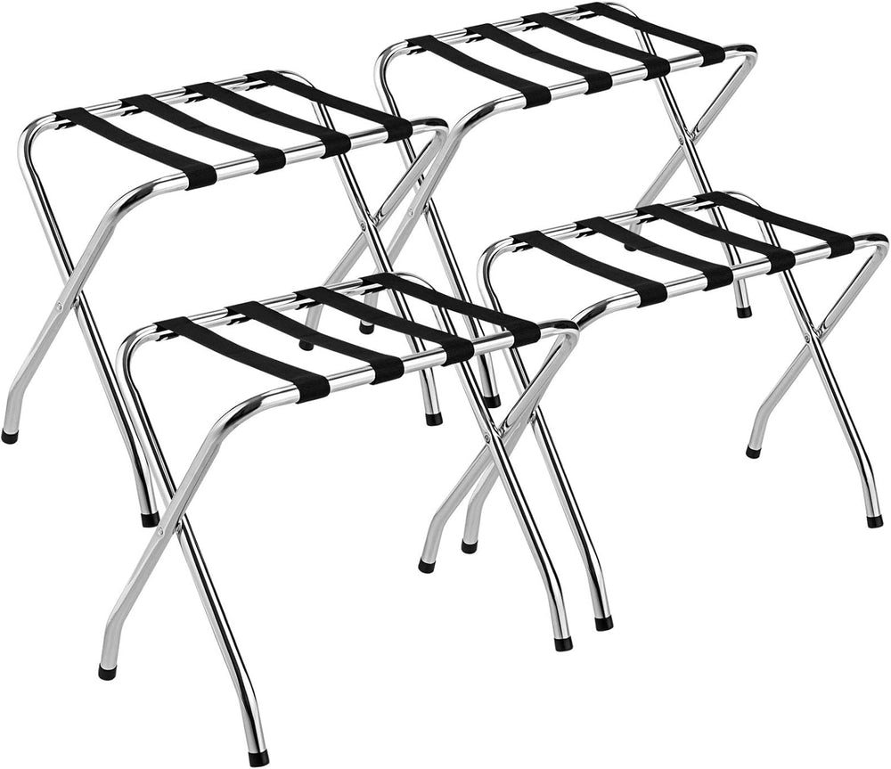Tangkula Chrome Luggage Rack for Guest Room, No Assembly Required, Folding Me...