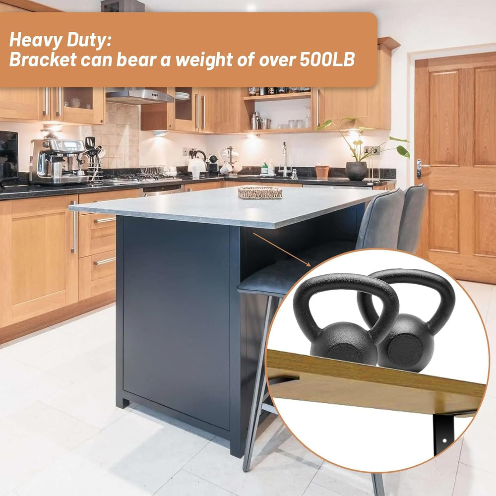 Premium Heavy Duty Countertop Brackets 20 inch 4 Pack (2/5" Thick),Grani...