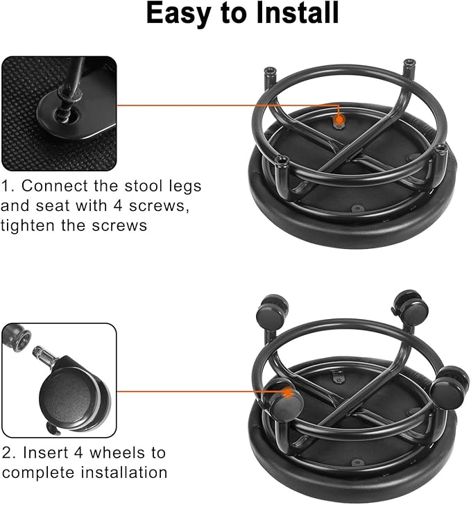 Rolling Stool with Backrest Low Height Rolling Stools, Low Roller Stool Chair