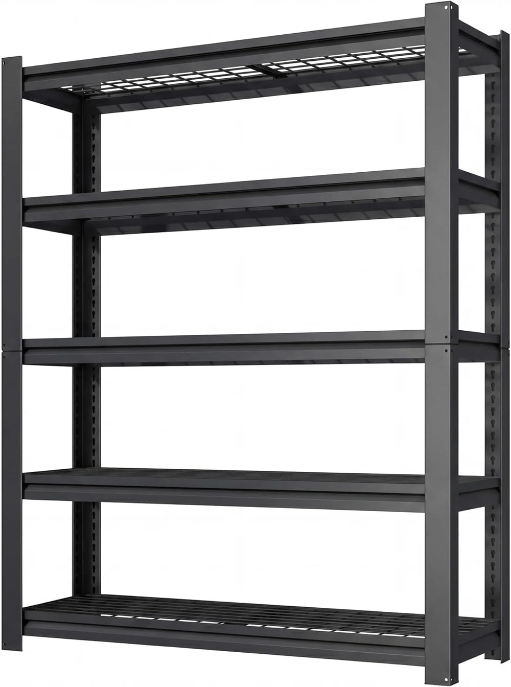 72" H Heavy Duty Garage Shelving, Metal Storage Shelves, 5 Tier Adjustab...