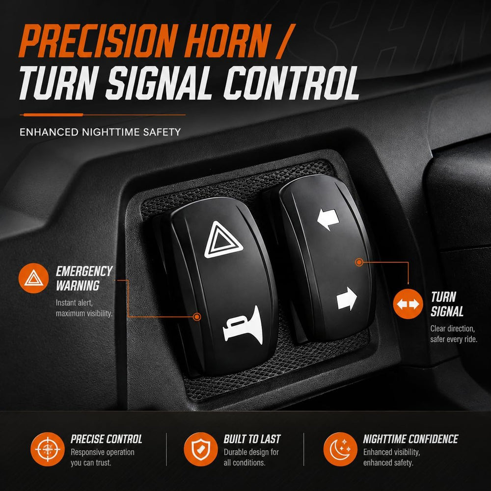 UTV Turn Signal Kit with Spare Bulb Assurance, 110dB Horn, Pre-Wired Plug-and...