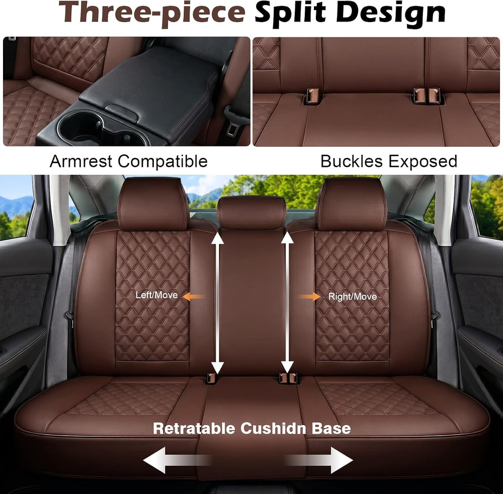 Car Seat Covers, Premium Nappa Leather Seat Covers for Car, Full Set