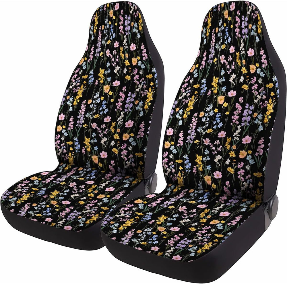 GENANY Floral Car Seat Covers, 2-Piece Front Seat Set