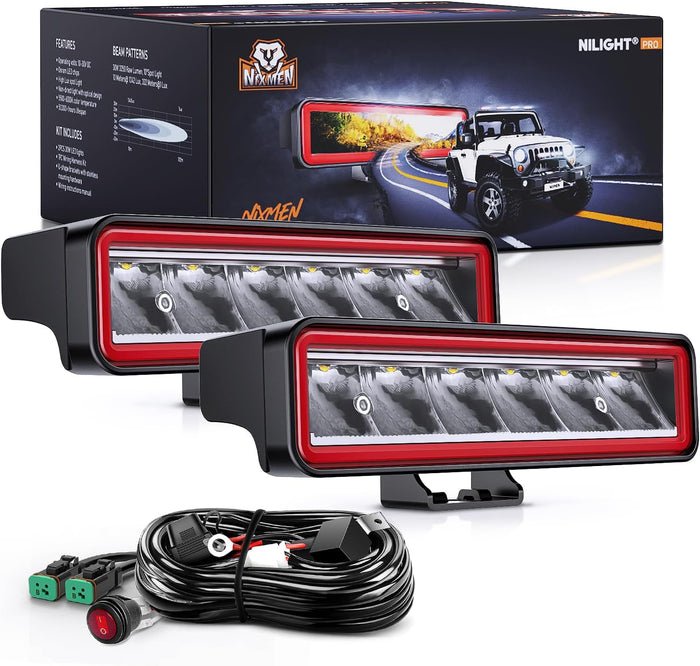 Nilight 2 PCS 6.5 Inch 30 W 3250LM Spot LED Light Pods