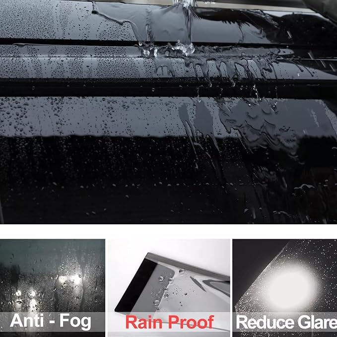 in-Channel Window Visor Deflector Compatible (4Pcs)