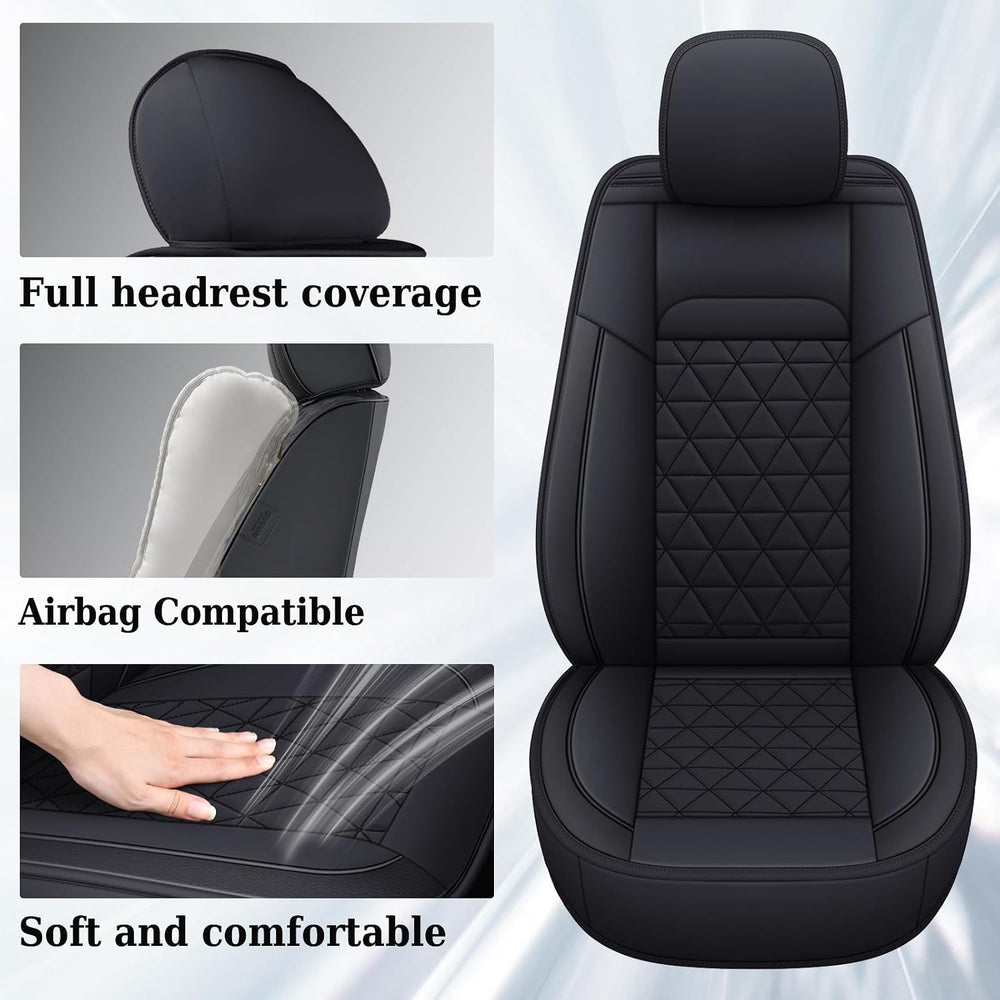 Coverado Car Seat Covers Full Set, Leather RAM 1500 Seat Covers Protectors Co...
