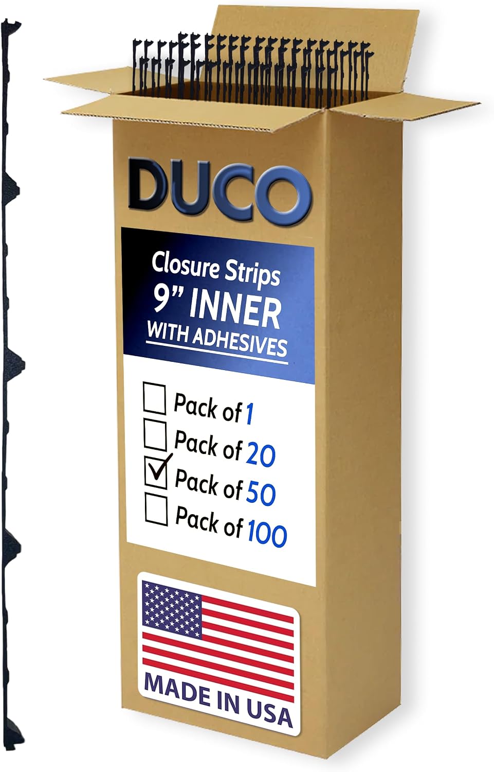 Duco Classic Rib Foam Closure Strips 3ft Long, 9" Rib Spacing - 50 Pack ...