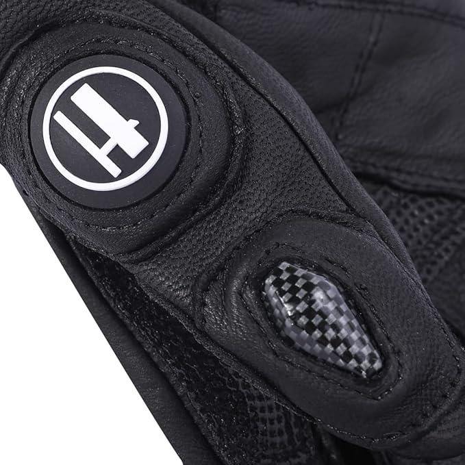 Harssidanzar Breathable Leather Motorcycle Gloves Touchscreen