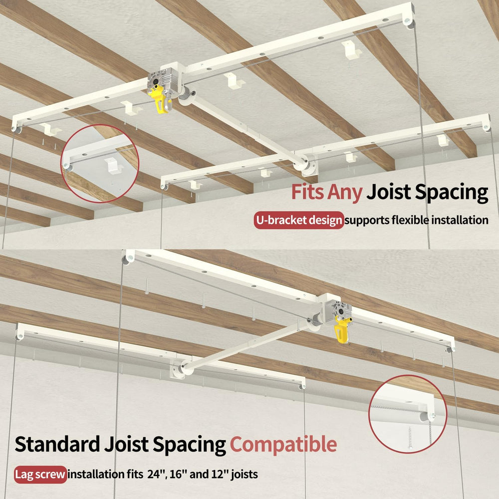 Garage Ceiling Storage Racks – 4x8 FT Overhead Garage Storage Rack with Safet...