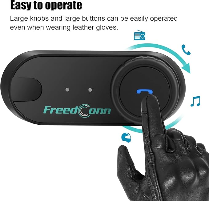 FreedConn TCOM VB Motorcycle Helmet Bluetooth Headset, Motorcycle Communication
