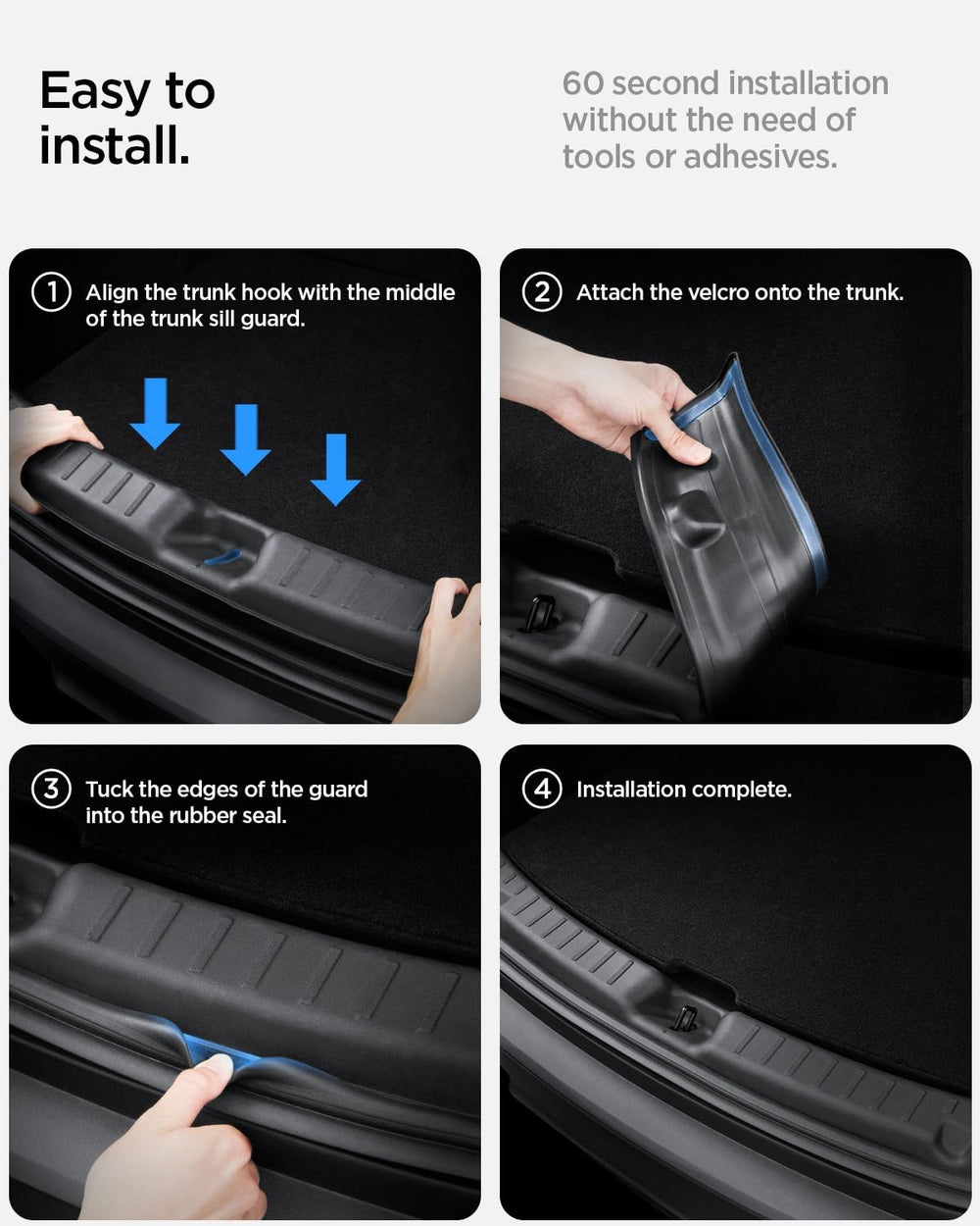 Spigen Rear Bumper Trunk Sill Guard Bumper Protection with Easy Glide Sliding...