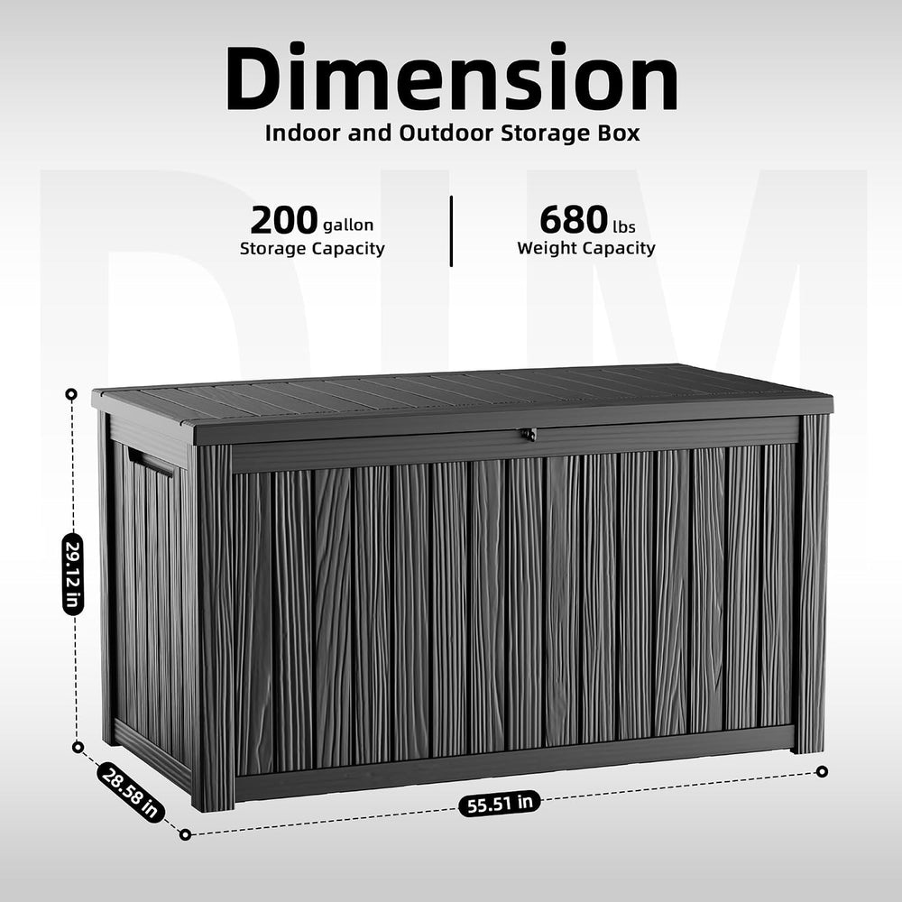DRATO 200 Gallon Deck Boxes Outdoor Waterproof, Resin Large Lockable Storage ...