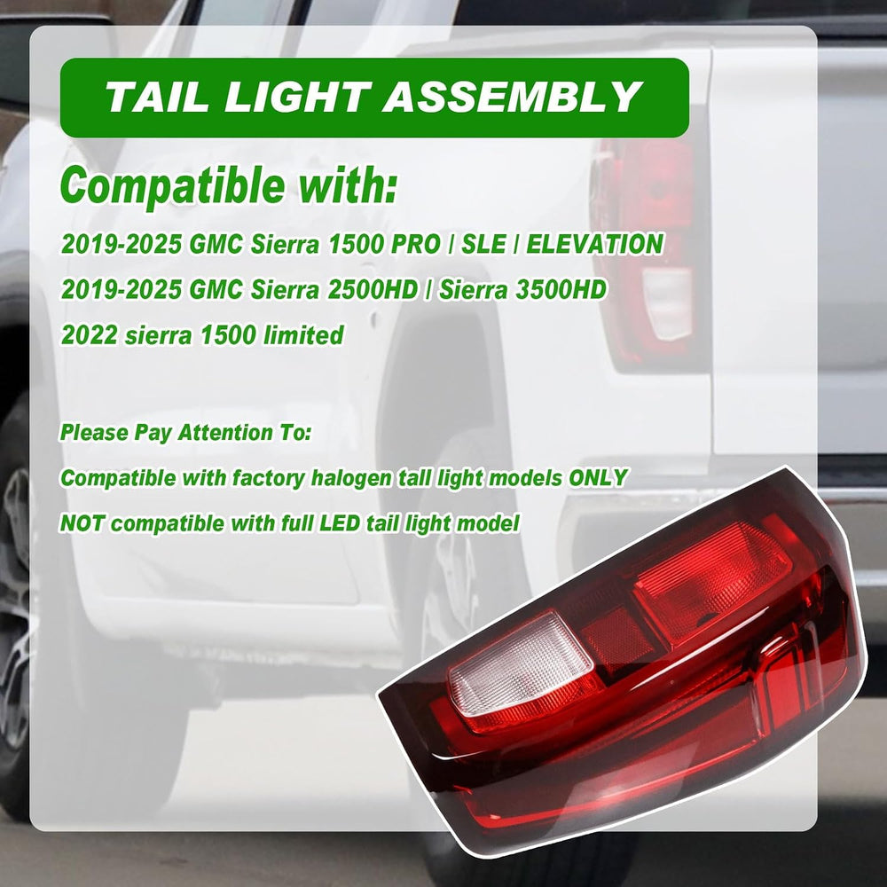 Lochnchn Tail Light Assembly Compatible With 2019-2024 GMC Sierra 1500 2500HD...
