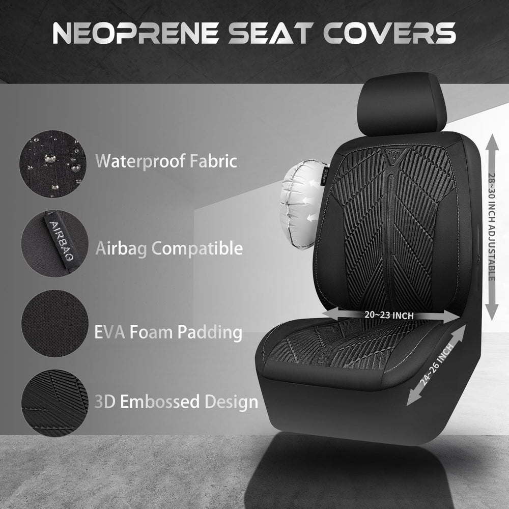 CAR PASS Waterproof Car Seat Covers Full Set,Neoprene Wetsuit, All-Weather No...