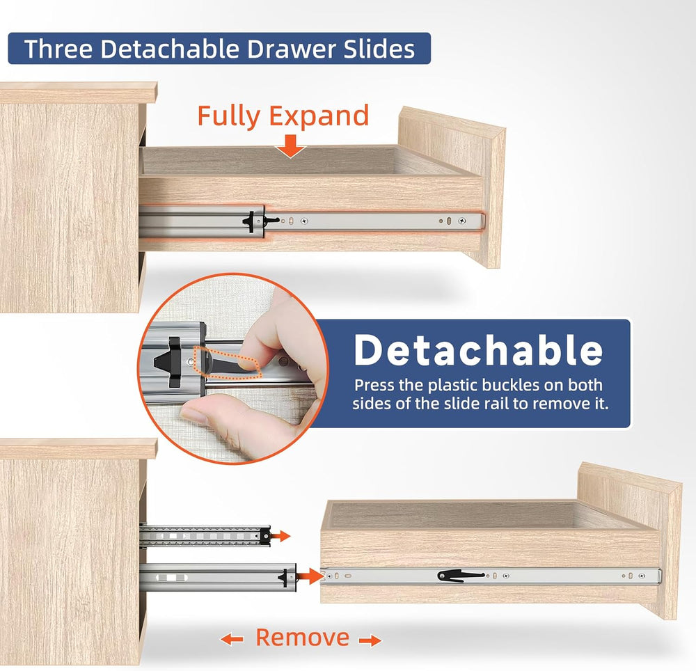 ToBeGreat 1 Pair Heavy Duty Drawer Slides 12 Inch 150 lb Load Capacity Side M...