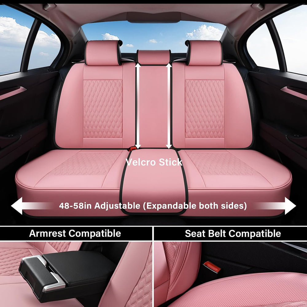 Coverado Seat Covers Full Set, Pink Car Seat Covers, Waterproof Car Seat Cove...