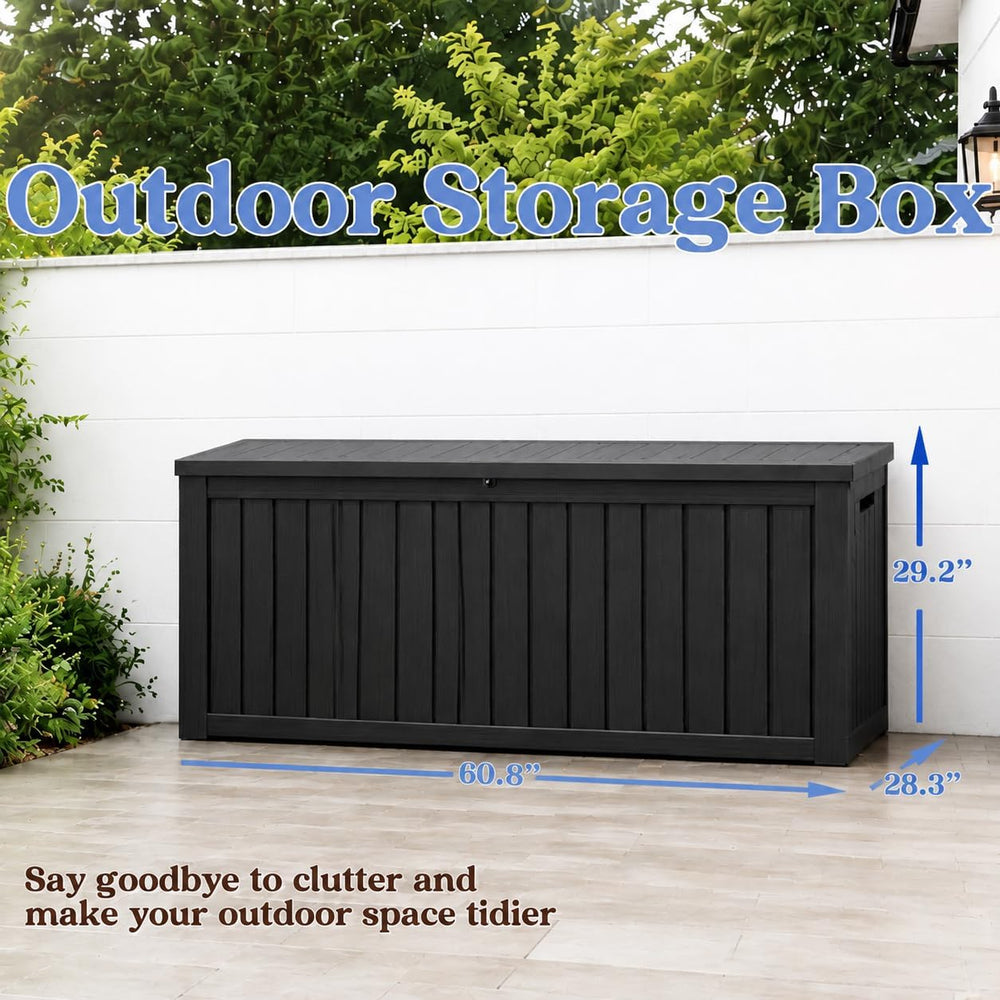 Outdoor Storage Box, Resin Deck Boxes Indoor and outdoor, Waterproof Storage ...