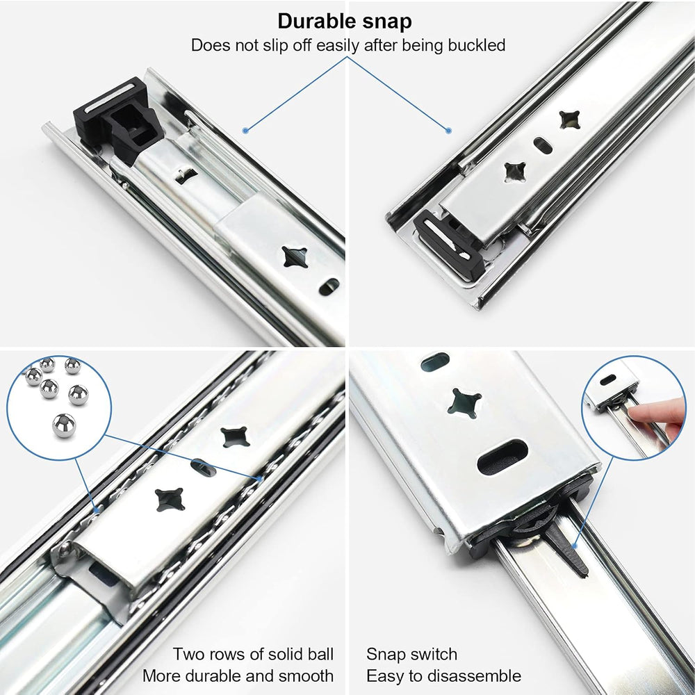 1 Pair 34 Inch 260 Lb Capacity Heavy Duty Drawer Slides(with Stainless Screws...
