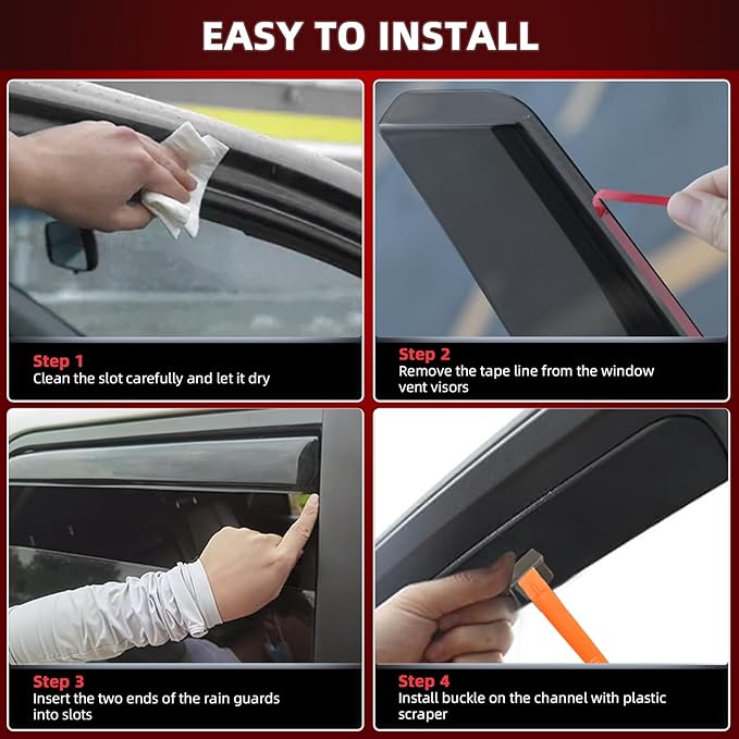 in Channel Window Visors Rain Guards Fit