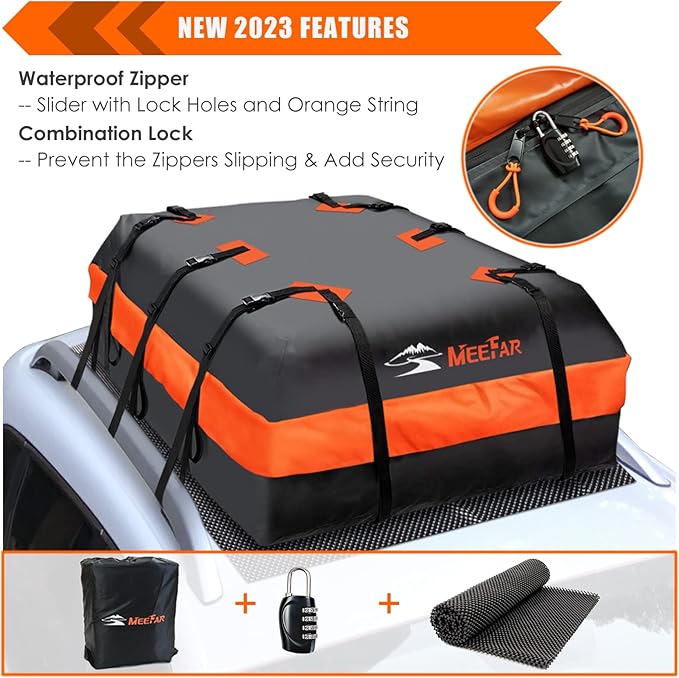 MeeFar Car Roof Bag XBEEK Rooftop top Cargo Carrier Bag 20 Cubic feet Waterproof