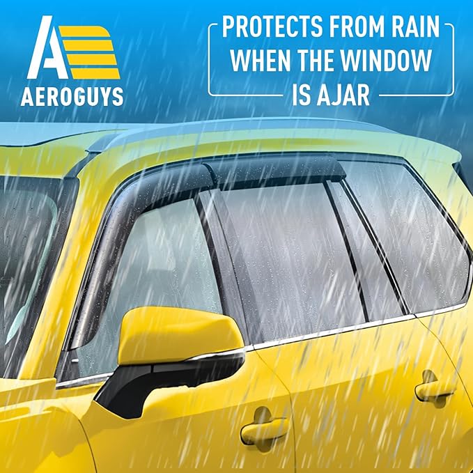 Extra Durable Window Deflectors Tape-On Window Visors Rain Guards Fit (4pcs)