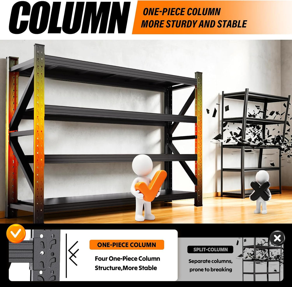 59"W Garage Shelving Heavy Duty Metal Storage Shelves , 3-Tier Garage St...