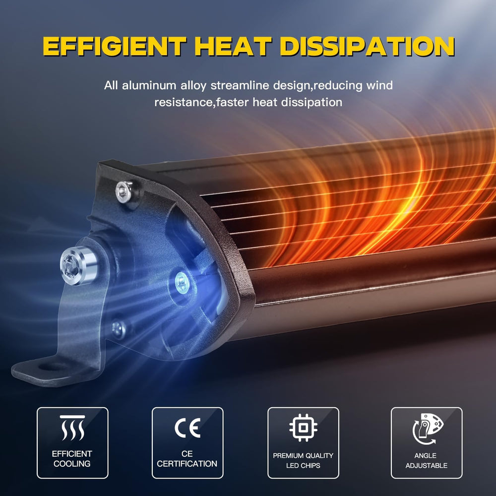 LED Light Bar Kits - 25 Inch Slim Light Bars with 4 Inch LED Pod Lights&W...